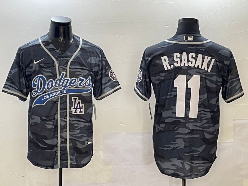 Men Los Angeles Dodgers #11 R.Sasaki Camo Joint Name 2025 Nike MLB Jersey style 6->los angeles dodgers->MLB Jersey